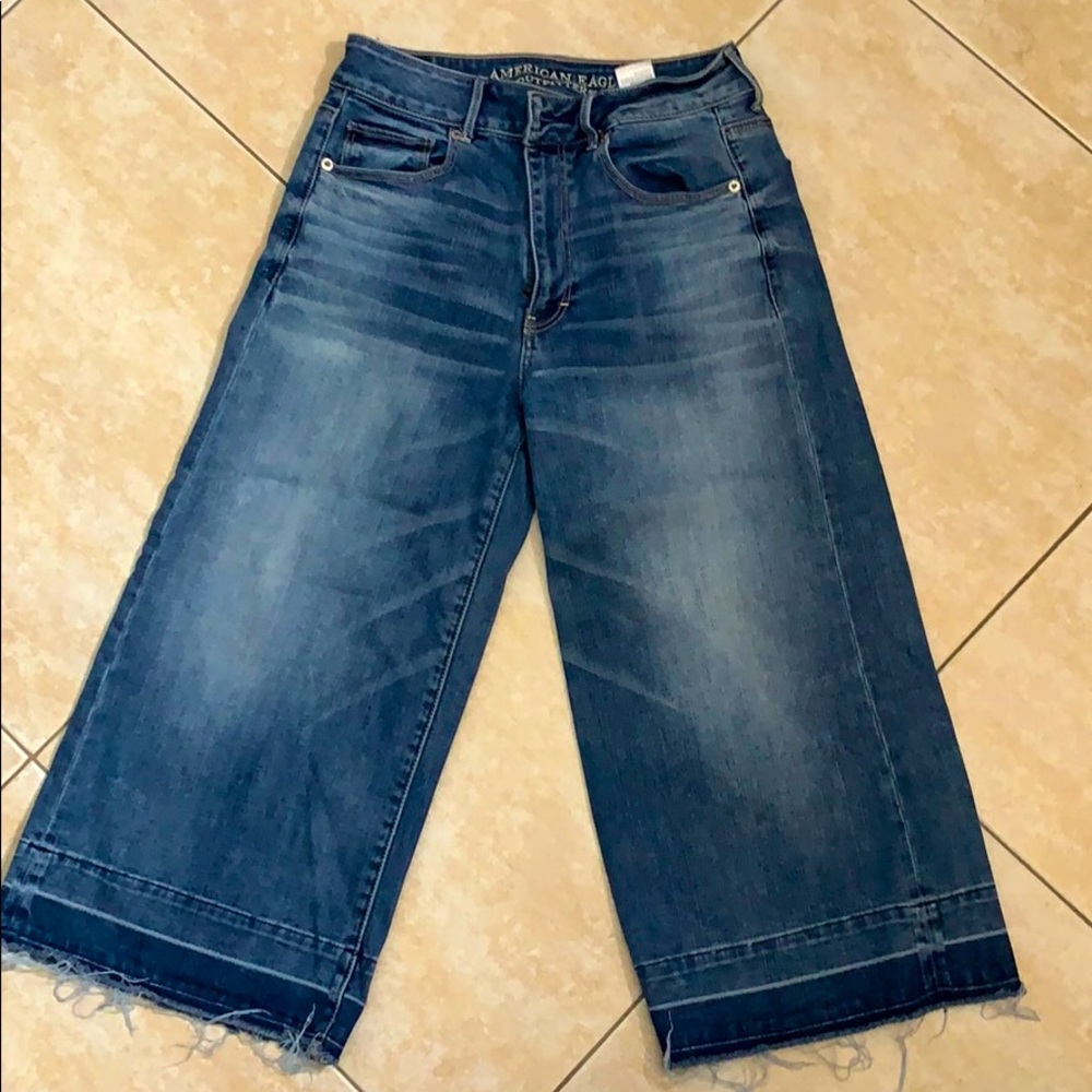Super stretch, wide leg jeans